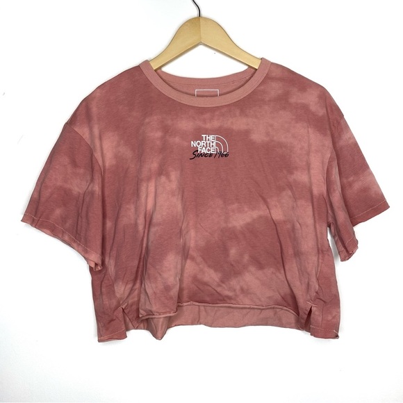 The North Face Tops - The North Face Pink Crop Top Tee Shirt Size Large